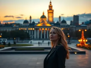 Majestatyczny posąg Zeusa siedzącego na bogato zdobionym tronie wewnątrz antycznej świątyni w Olimpii.